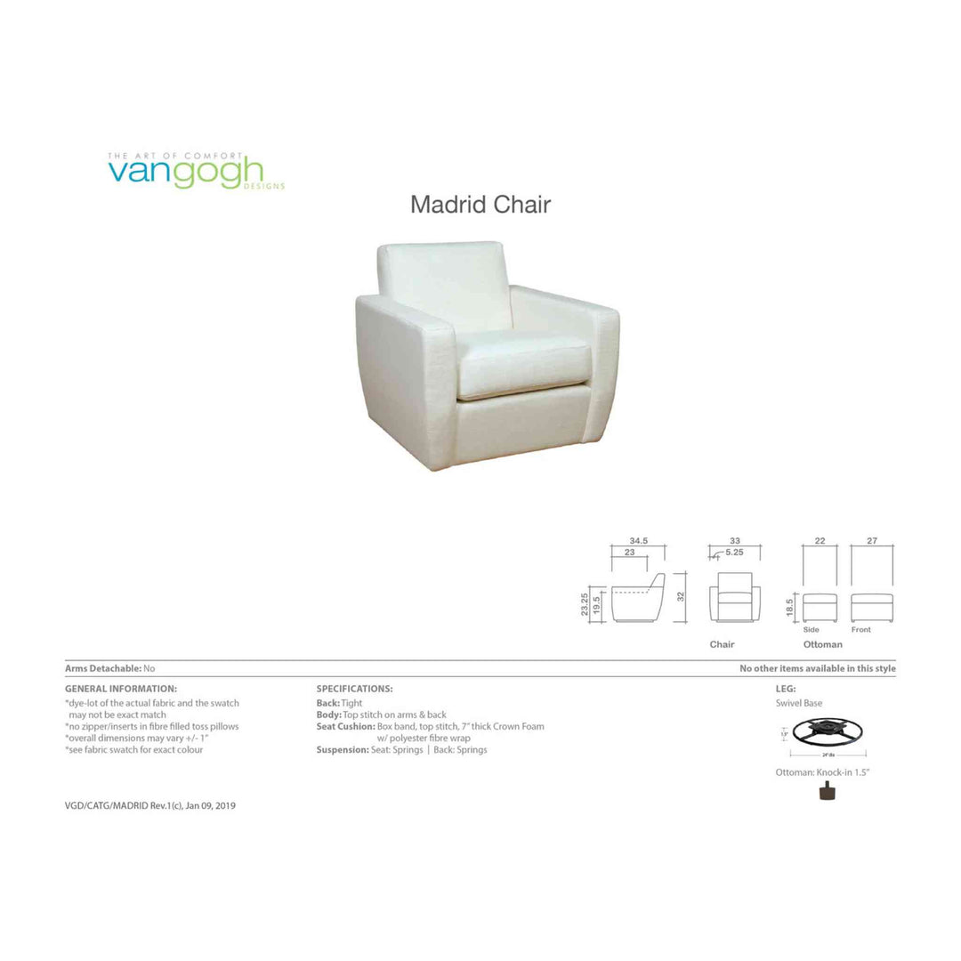 MADRID SWIVEL CHAIR, CUSTOMIZABLE