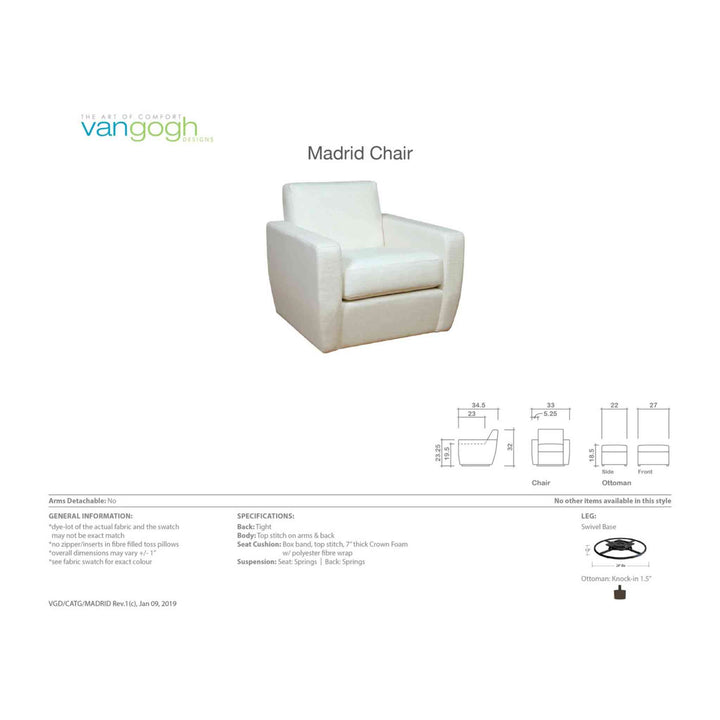MADRID SWIVEL CHAIR, CUSTOMIZABLE