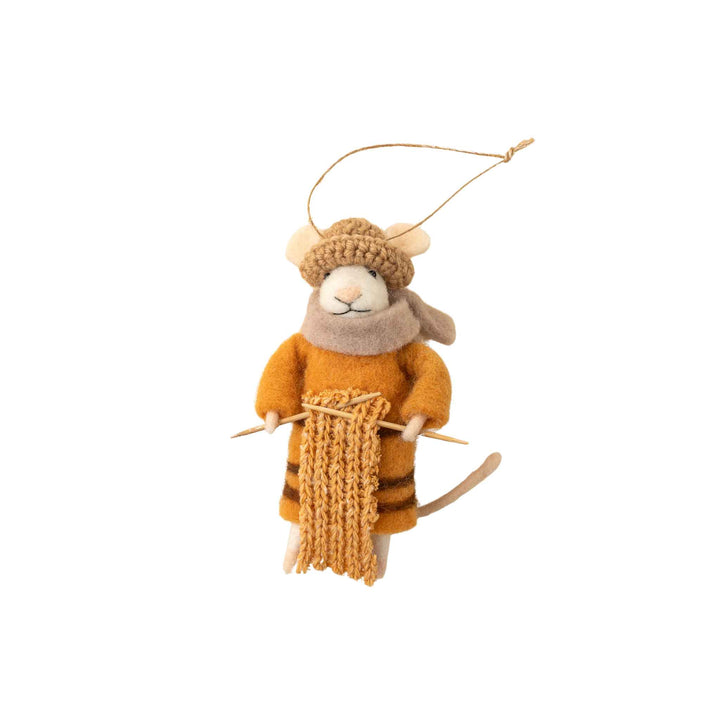 KNITTING NELLIE MOUSE ORNAMENT