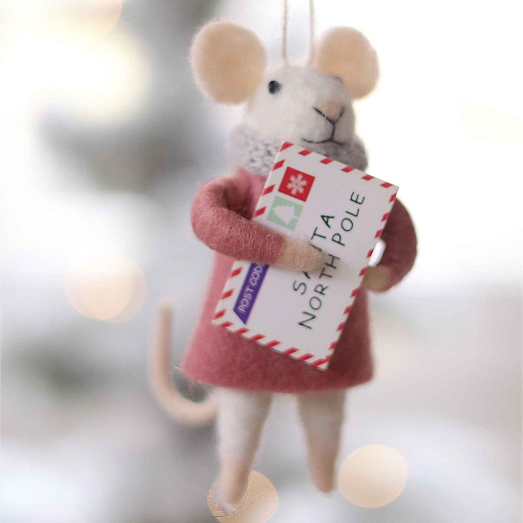 LETTER TO SANTA LUCY MOUSE ORNAMENT