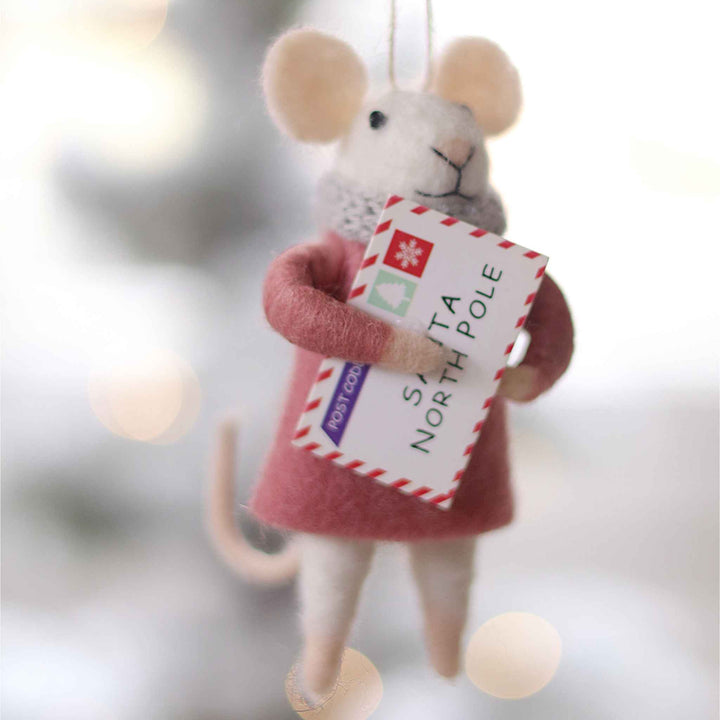 LETTER TO SANTA LUCY MOUSE ORNAMENT