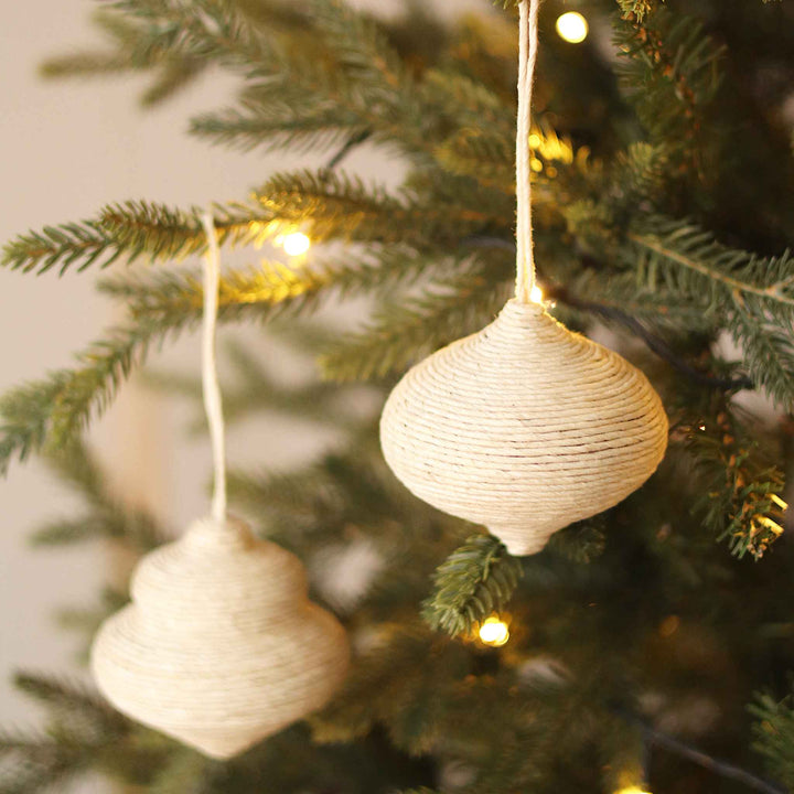 NATURA WEAVE ORNAMENTS, S/2
