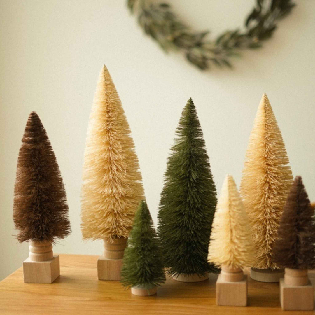 SISAL BOTTLE BRUSH TREE ON BASE, NATURAL