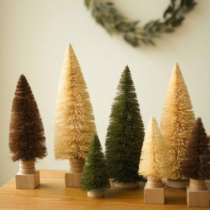 SISAL BOTTLE BRUSH TREE ON BASE, NATURAL
