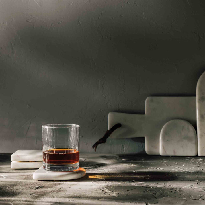 WHITE ARCH MARBLE COASTERS, S/4