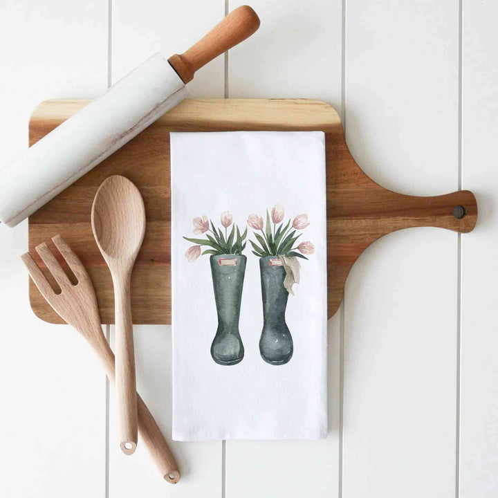 TULIP BOOTS TEA TOWEL