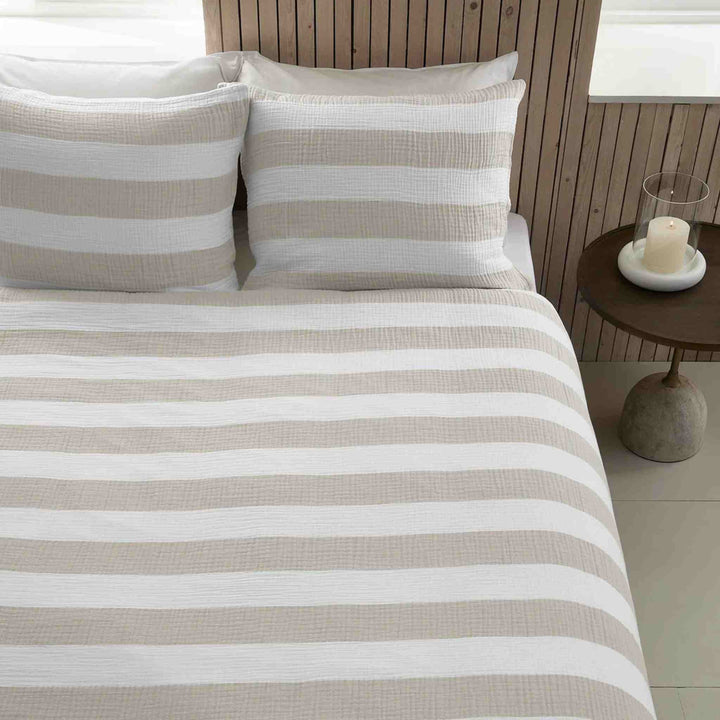 NATURAL STRIPE DUVET SET
