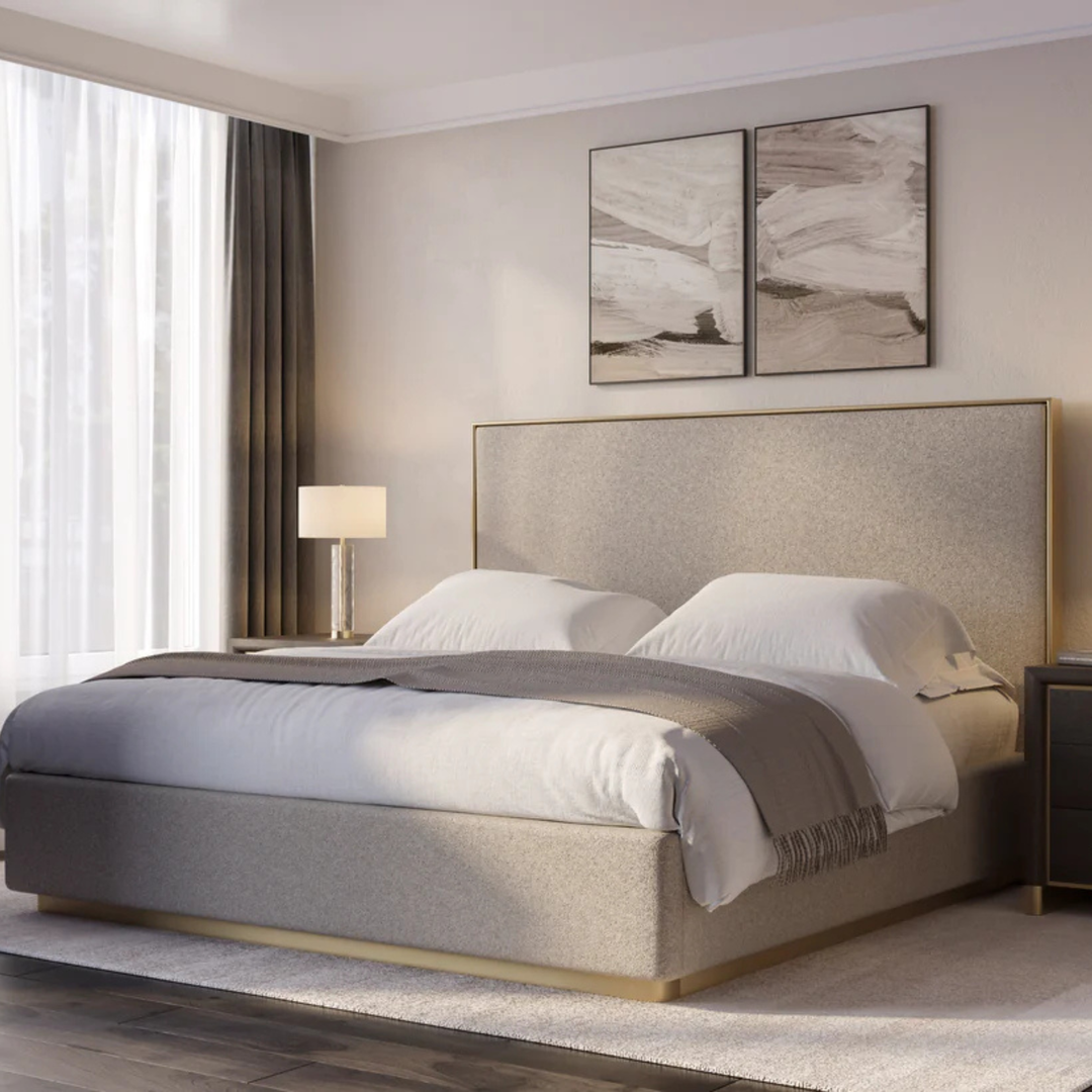 SANTAL UPHOLSTERED BED, CUSTOMIZABLE