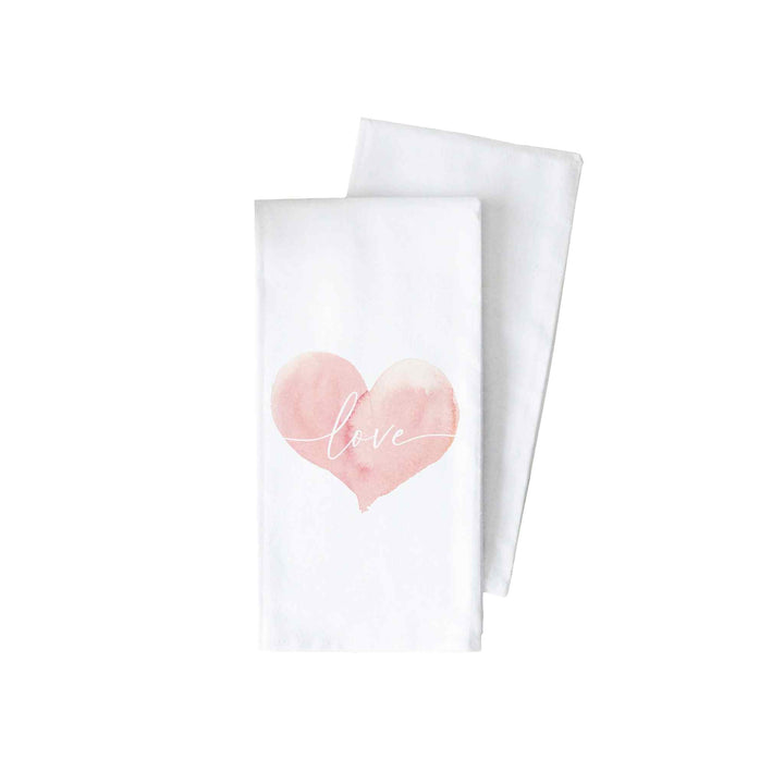 WATERCOLOUR HEART TEA TOWEL