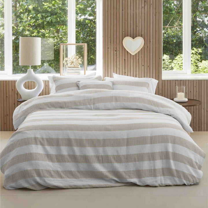 NATURAL STRIPE DUVET SET
