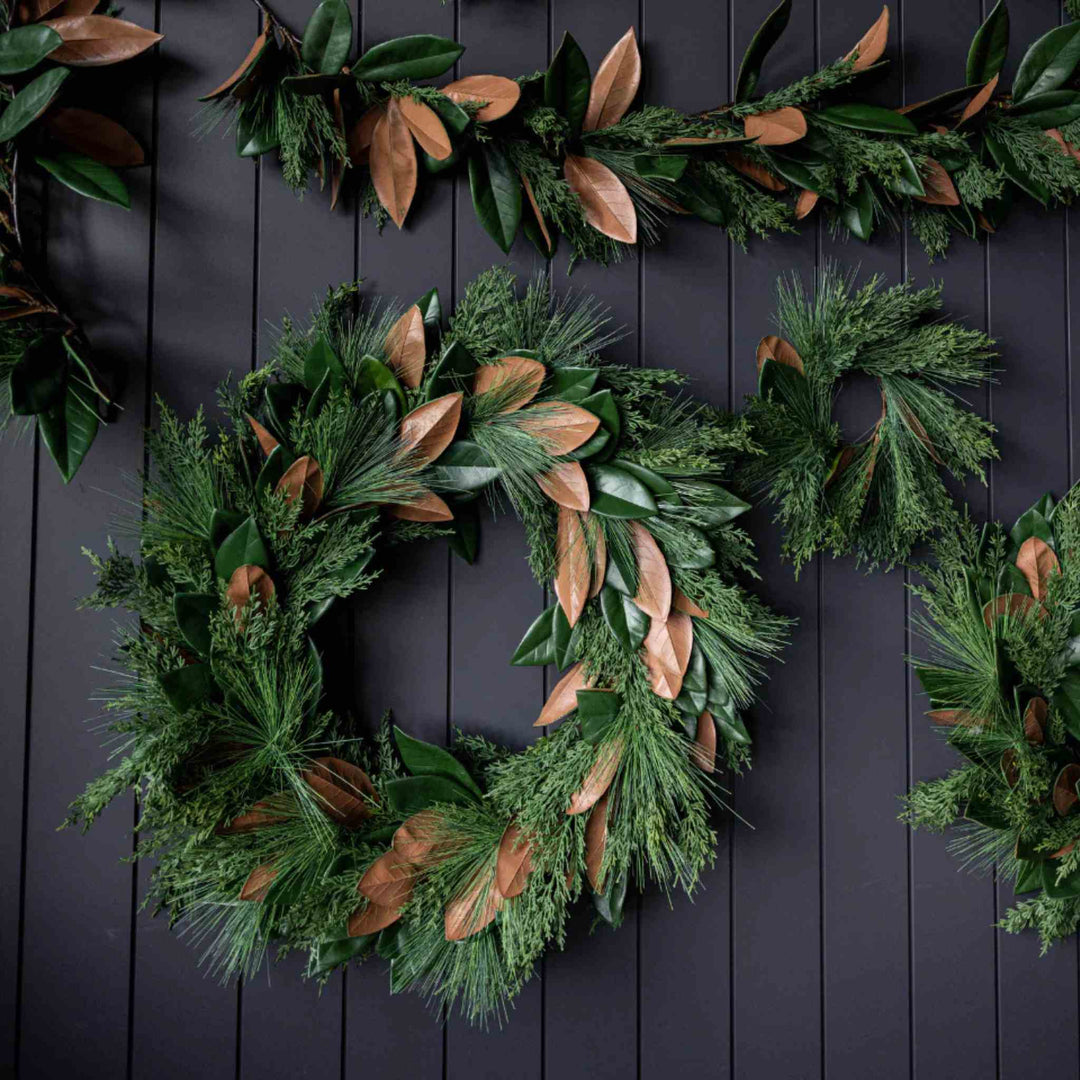 MAGNOLIA & CYPRESS PINE WREATH