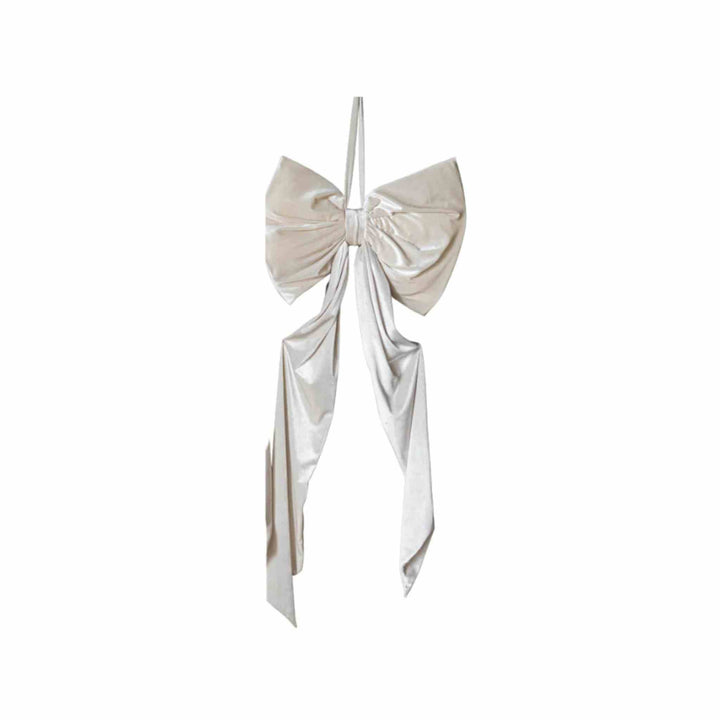 OVERSIZED CREAM VELVET BOW