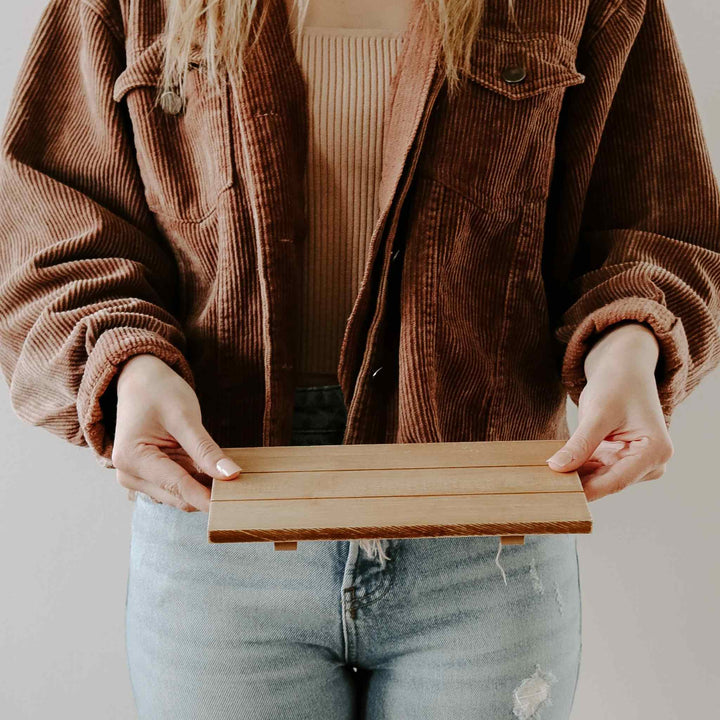 RECTANGULAR WOOD TRAY, NATURAL