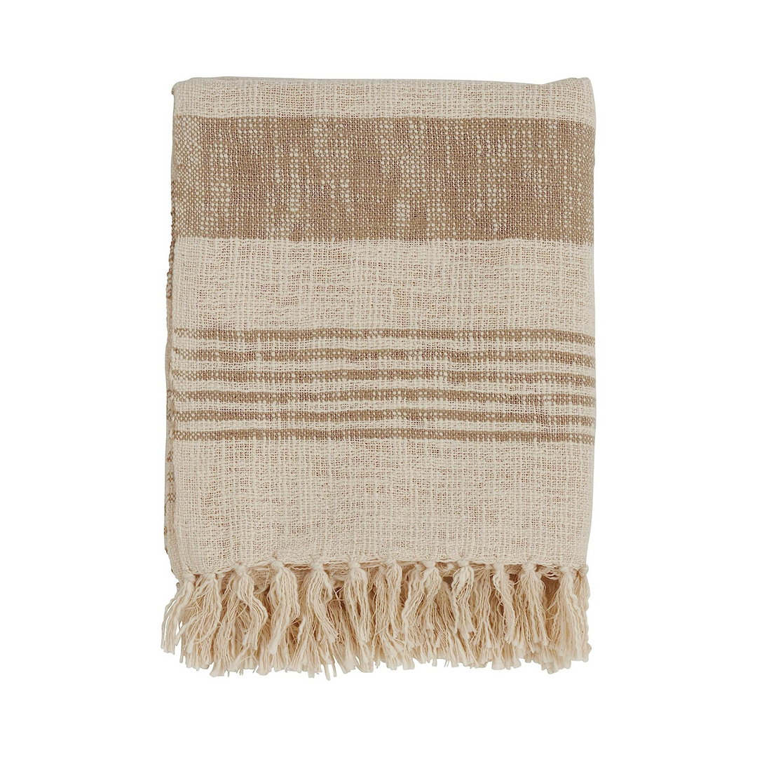 MULTI STRIPED THROW, NATURAL