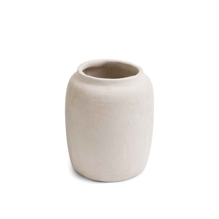 HANDMADE PAPER MACHE VASE, OFF WHITE