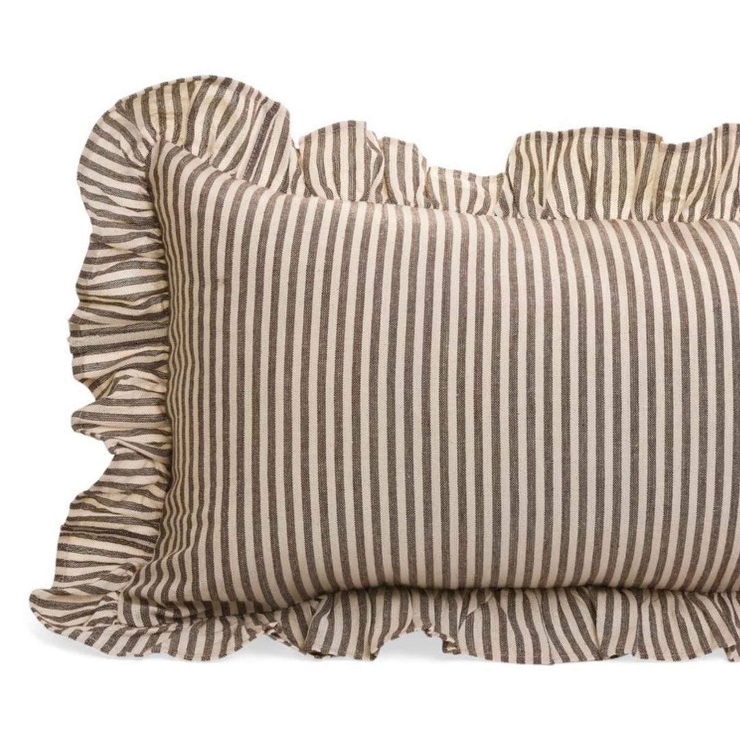 STRIPED CUSHION W/ RUFFLES