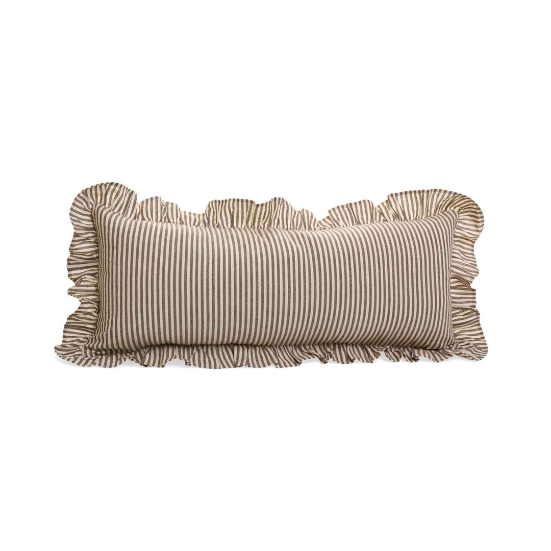 STRIPED CUSHION W/ RUFFLES