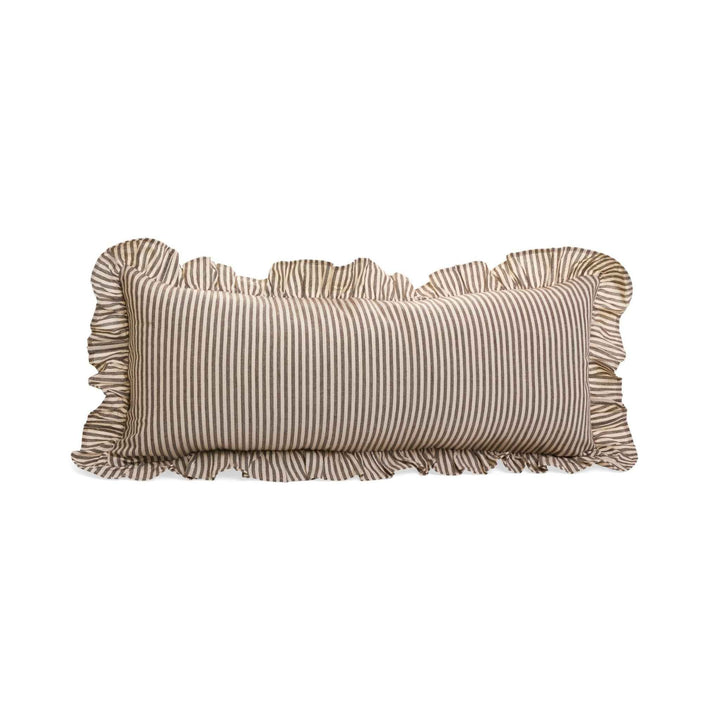 STRIPED CUSHION W/ RUFFLES
