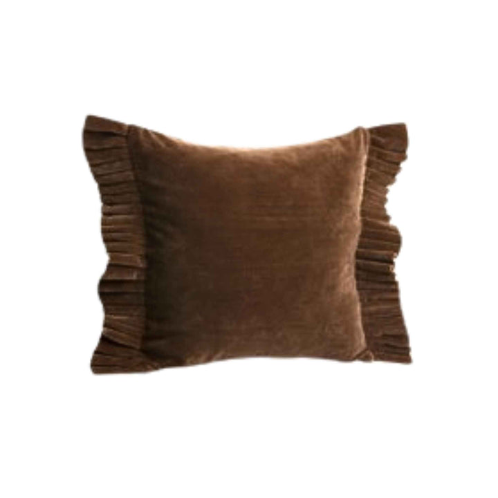 VELVET PILLOW W/ FRILLS