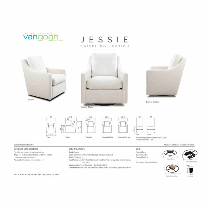 JESSIE SWIVEL CHAIR, CUSTOMIZABLE