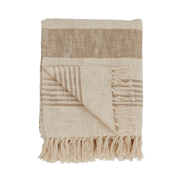 MULTI STRIPED THROW, NATURAL