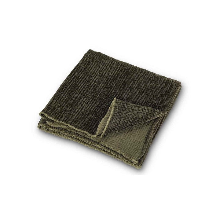 RIBBED CHENILLE THROW, GREEN