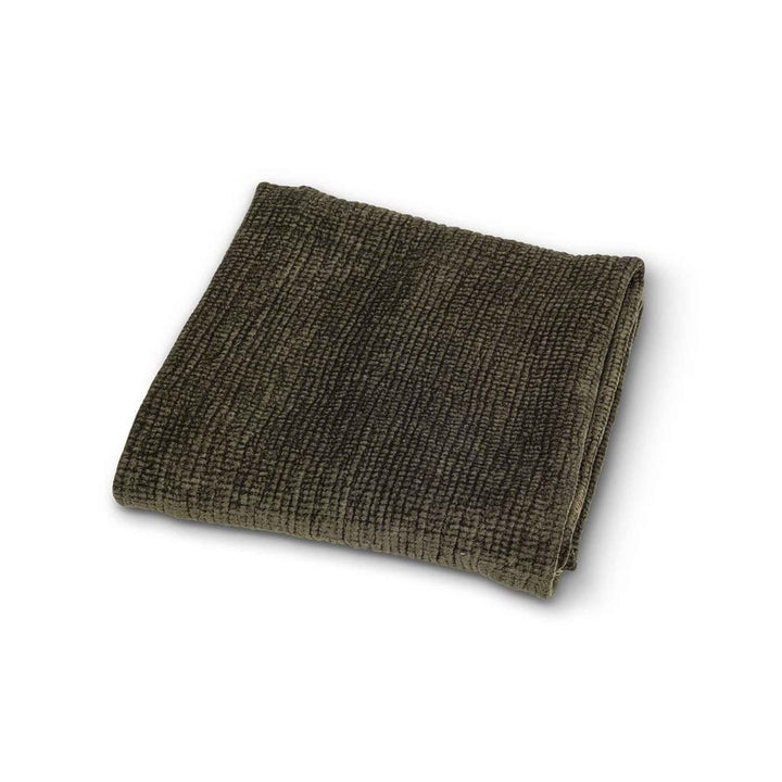RIBBED CHENILLE THROW, GREEN