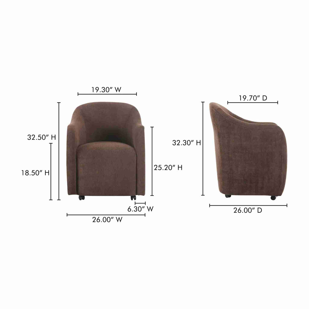 DARBY ROLLING DINING CHAIR