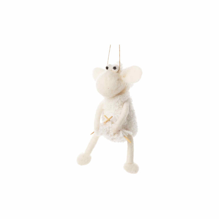 FELT SHEEP KNITTING ORNAMENT