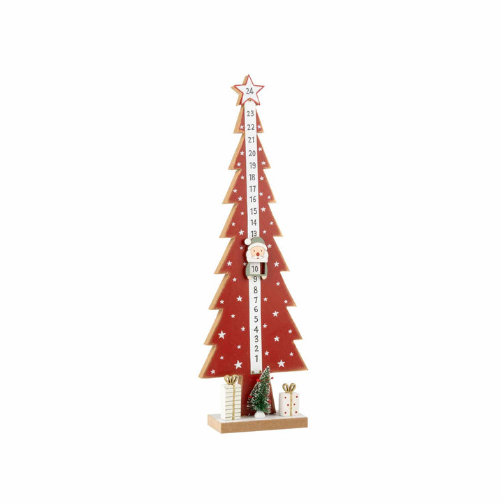 RED TREE WOOD ADVENT CALENDAR