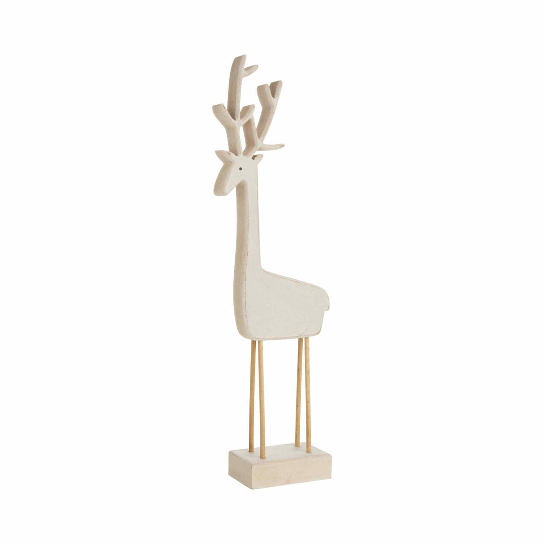 TABLETOP 3D REINDEER, WHITE WASHED