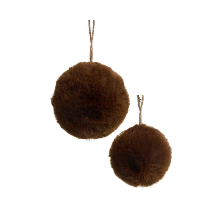 POMPOM ORNAMENT, BROWN