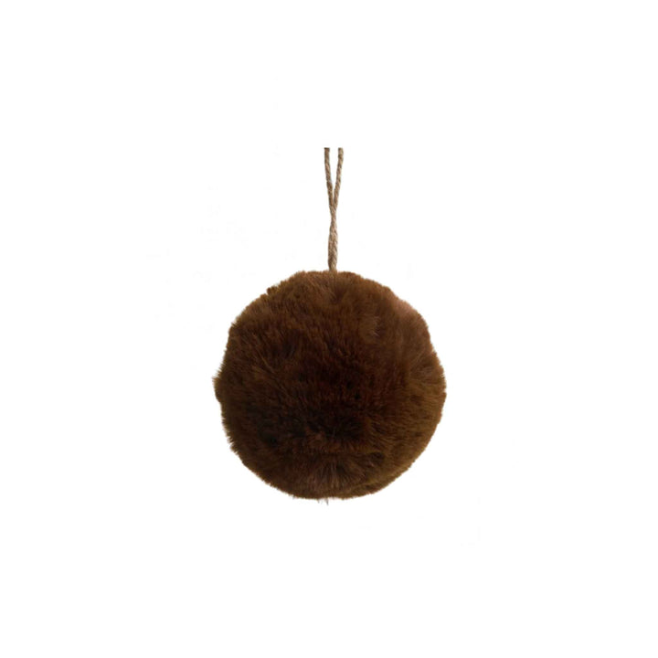 POMPOM ORNAMENT, BROWN