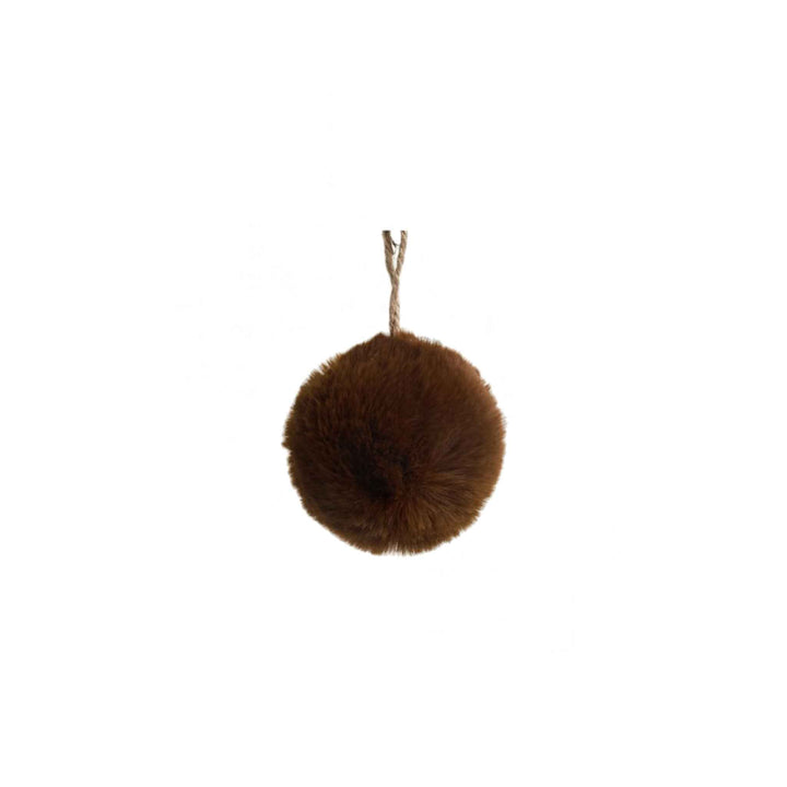 POMPOM ORNAMENT, BROWN