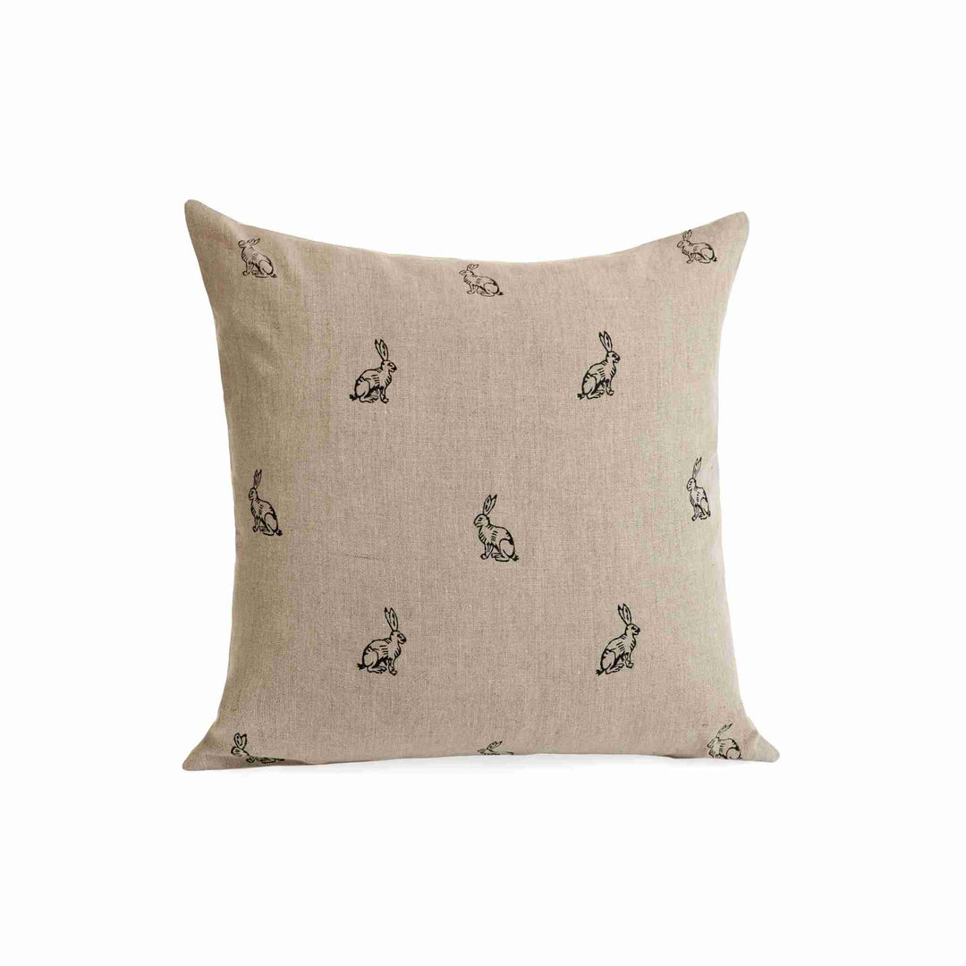 RABBIT BLOCK PRINT PILLOW