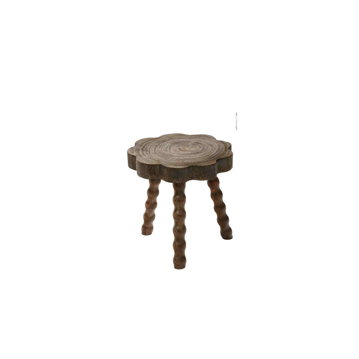SCALLOP TOP ACCENT TABLE W/ BOBBIN LEGS