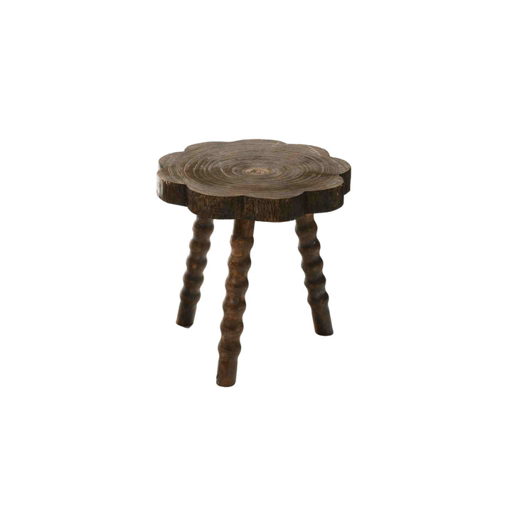SCALLOP TOP ACCENT TABLE W/ BOBBIN LEGS
