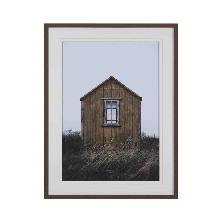 BEACH HUT, FRAMED ART