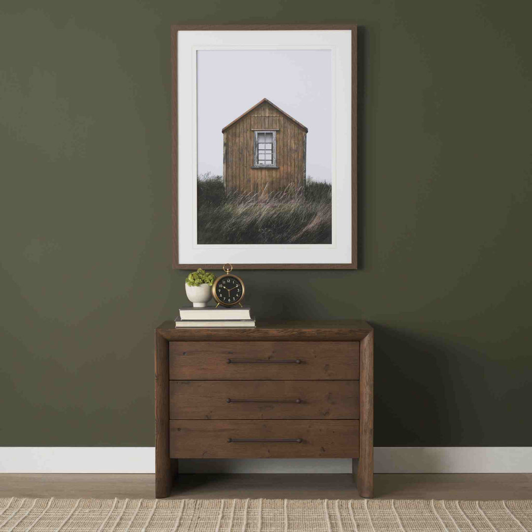 BEACH HUT, FRAMED ART