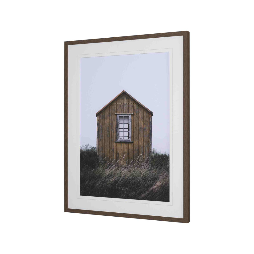 BEACH HUT, FRAMED ART