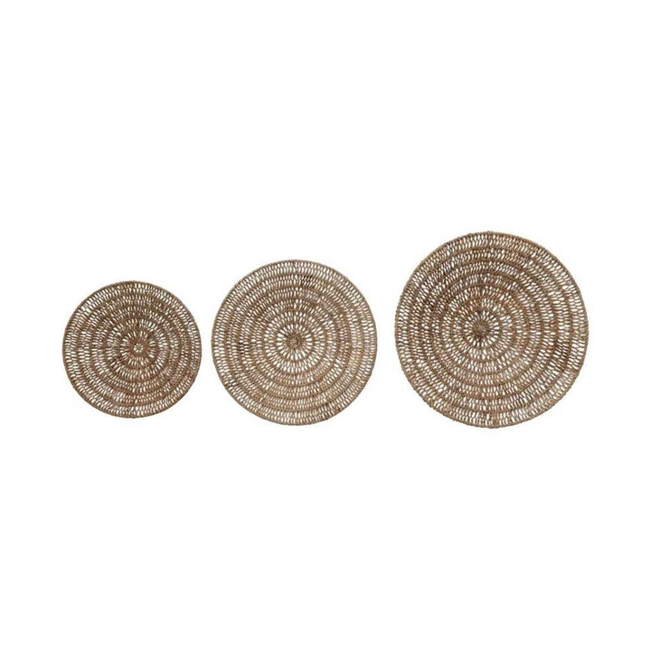 WOVEN BANANA BARK WALL DECOR, S/3