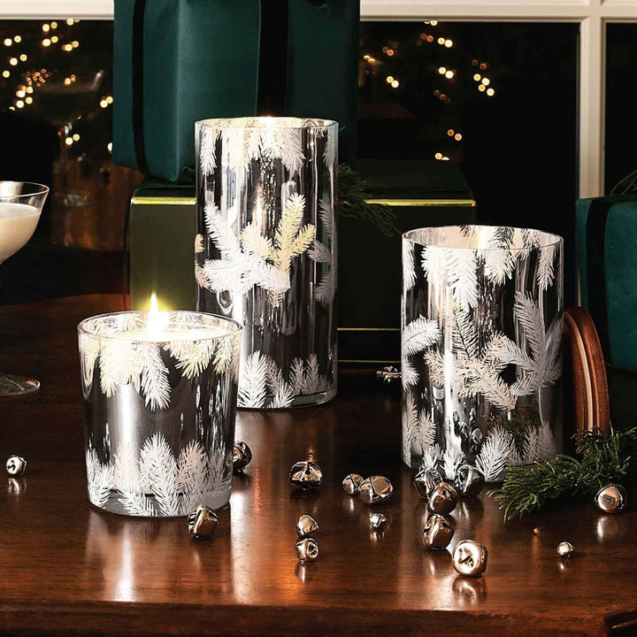 FRASIER FIR CANDLE, SILVER VESSEL