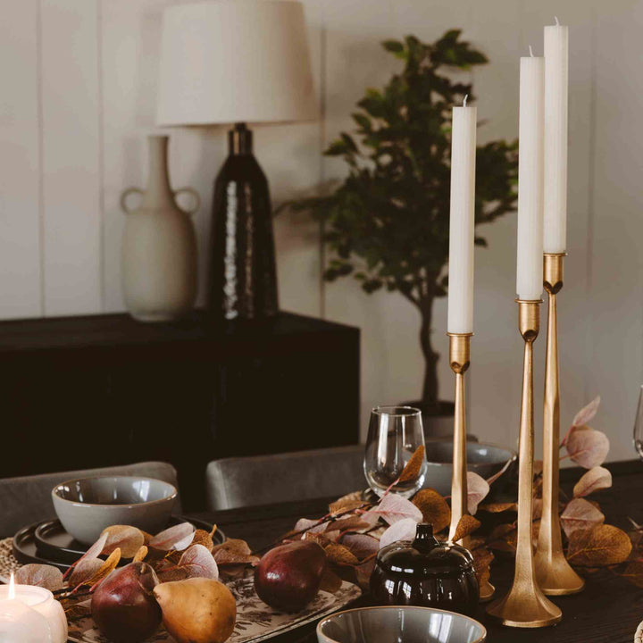 CAST IRON TAPER HOLDERS, GOLD