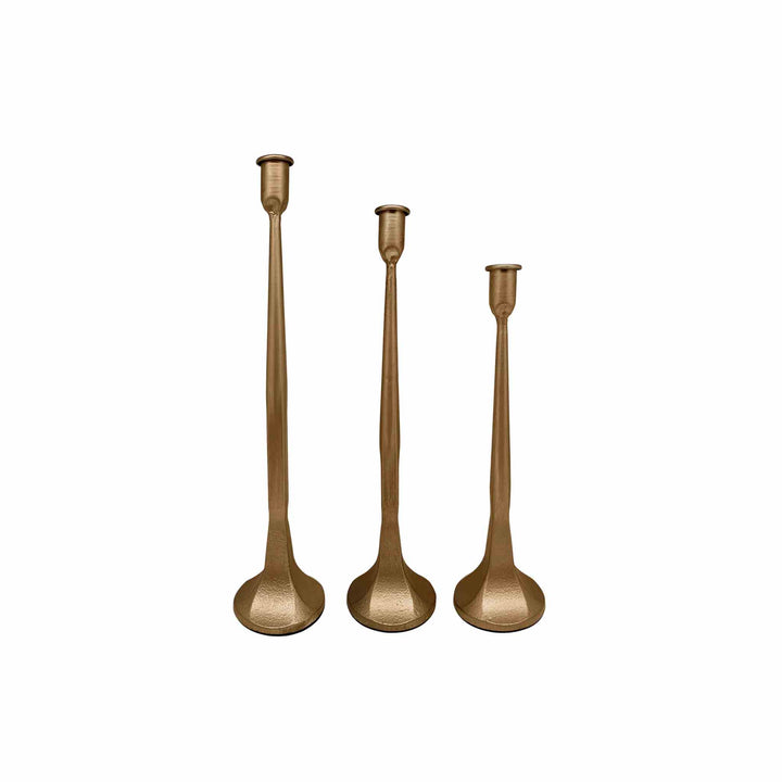 CAST IRON TAPER HOLDERS, GOLD