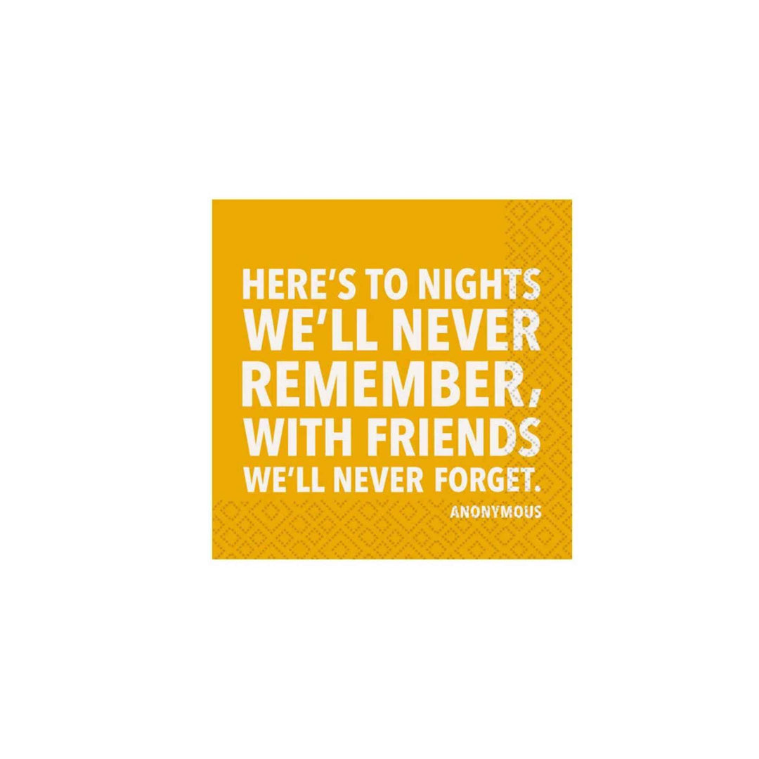REMEMBER, COCKTAIL NAPKINS
