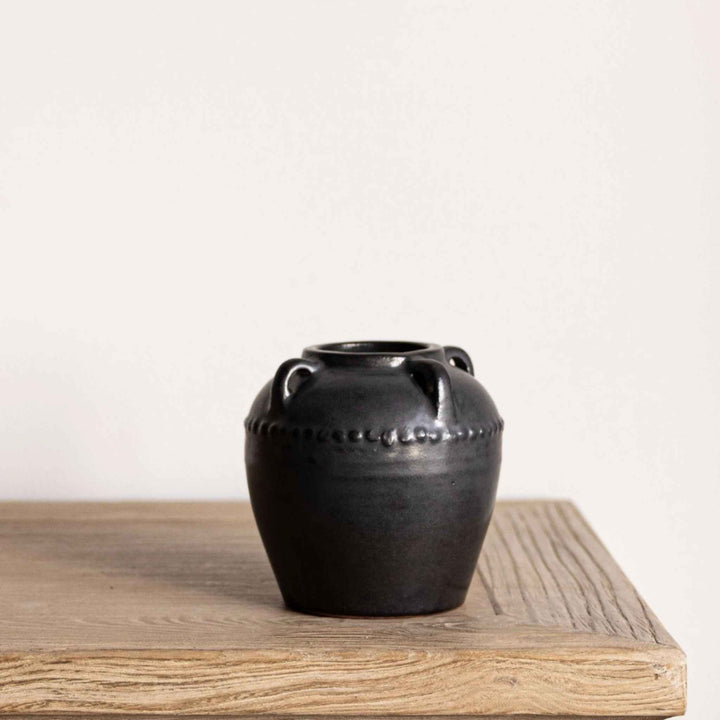DUMONT GREY GLAZED POT W/ HANDLES