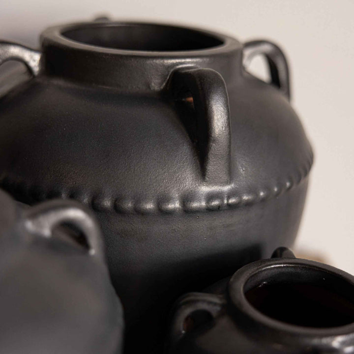 DUMONT GREY GLAZED POT W/ HANDLES