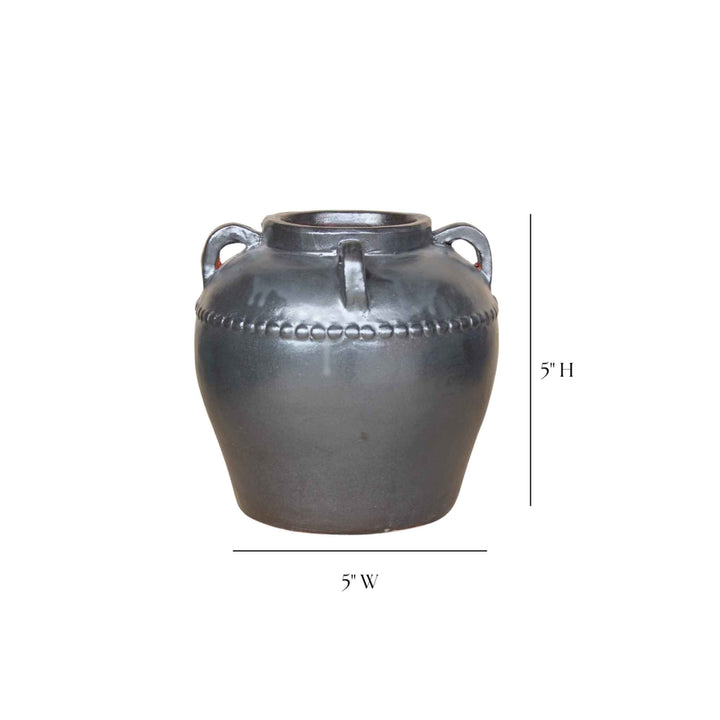 DUMONT GREY GLAZED POT W/ HANDLES
