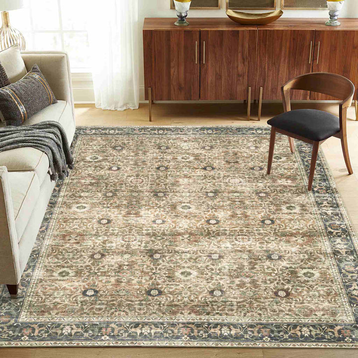 DUA WASHABLE RUG, BROWN GRAY BEIGE