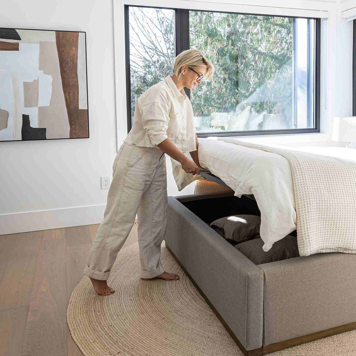 FARAH STORAGE BED, VELVET SANDSTORM